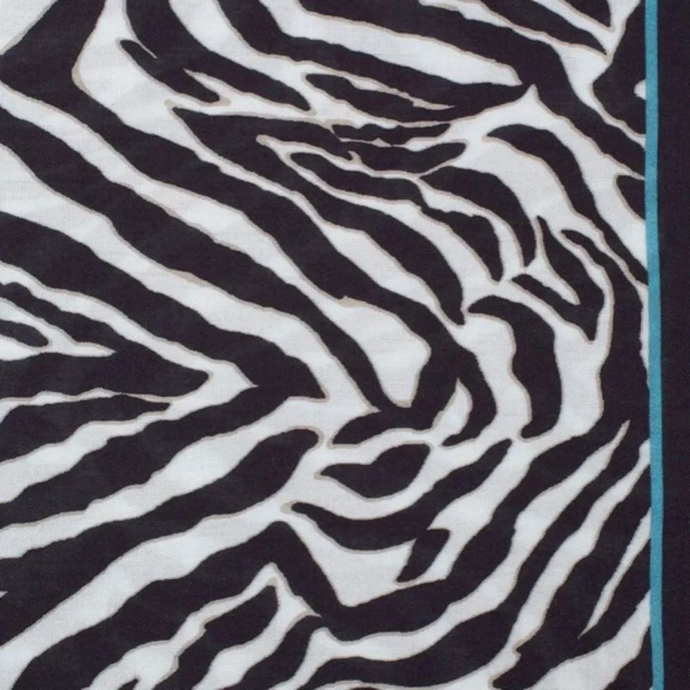 WHBM Zebra-Print Oblong Scarf In Black & White - NWT - Picture 2 of 5